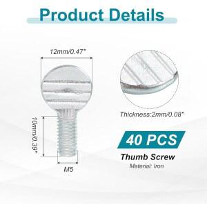 메카닉스티 40개 스레드 스페이드 도금 헤드 나사 솔리드 아이언 M5X10MM 엄지 아연