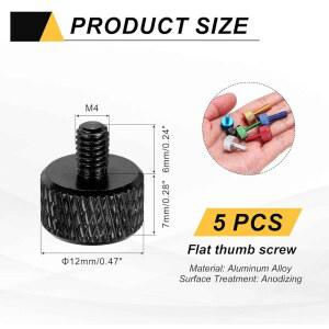 메카닉스티 5개 플랫 알루미늄 합금 헤드 엄지 볼트 너들 솔리드 M4X6MM 나사