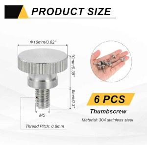 메카닉스티 6개 나사 스틸 8MM 304 PCS 엄지 평평한 너클 스테인리스 헤드 M5