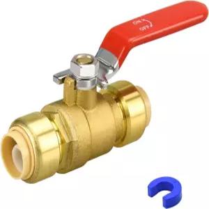 푸시 핏 볼 밸브 분리 클립이 있는 2인치 풀 포트 온수 및 냉수용 투 커넥트 워터 차단 PEX PVC 또는 구리