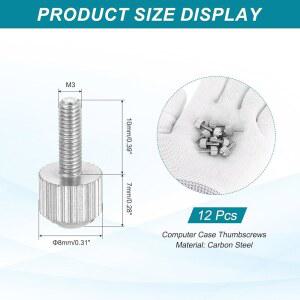 메카닉스티 12개 엄지 M3X10MM 컴퓨터 카본 PC 도금 나사 케이스 스틸 너울 니켈
