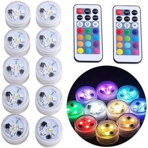 집어등 배터리 LED 수중 조명 원격 16 잡초 크리스마스 차 데이 색 잠수정 램프 RGB 발렌타인 파티