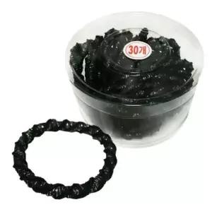 [반려패션] 30P 헤어밴드 코사지 반짝검정고무줄 꽈배기