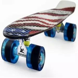 어린이 소년 청소년을 위한 스케이트보드 22인치 미니 크루저 레트로 완성 American Flag