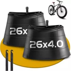 2 팩 26 x 4.0 뚱뚱한 타이어 튜브 슈레이더 밸브 4 자전거 타이어용 펑크 방지 EBike/전기 자전거/산악 자전거용 부틸 고무 내부 32mm Schrader Valve