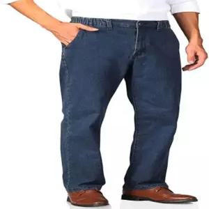 수준 남성 엘라스틱 허리 청바지 지퍼와 버튼으로 편안하게 착용 가능 40W x 30L Dark Blue (Vintage)
