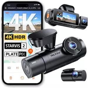 밴트루 뉴 N4 Pro S 4K 3채널 대시캠 트리플 스타비스 2 차량용 대시 카메라 4K+1080P+2.5K 전면 및 후면 인사이드 HDR IR 나이트 비전 24시간 연중무휴