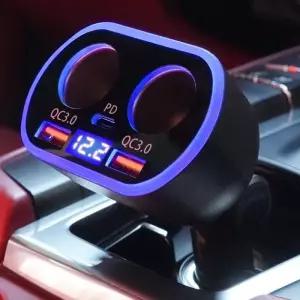 [룽스_65]시거잭 차량용USB충전기 USB+C타입 5구 QC3.0 C77