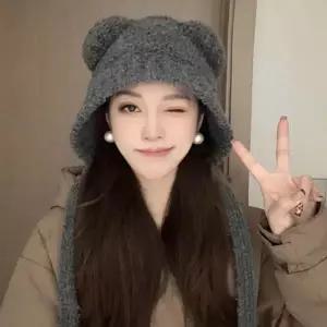 [룽스_65]털모자 스타일링 캐주얼 푹신 곰돌이귀모자 겨울