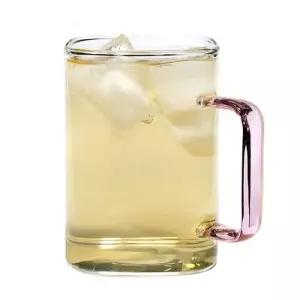 [룽스_65]유리 머그잔 커피잔 물컵 찻잔 유리컵 550ML 핑크