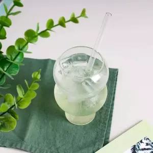 [룽스_65]내열 유리 버블 주스잔 컵 2단 530ml