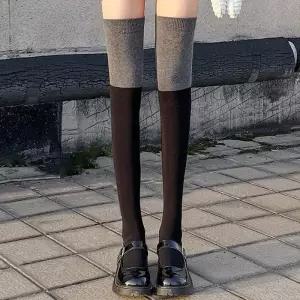 [룽스_65]투톤 오버 니삭스 패션 니삭스 양말