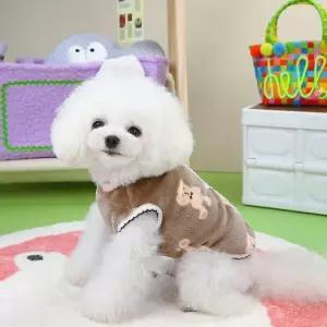 [룽스_65]패턴 강아지수면조끼 실내용 데일리 수면 조끼