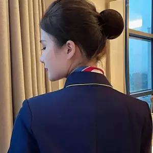 [룽스_65]스타일 뒷머리 승무원 당고머리가발 여성 가발 망