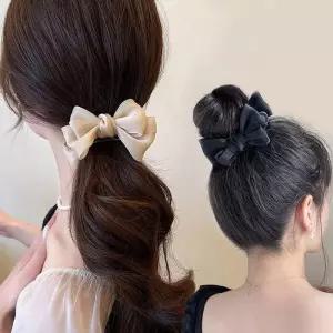 [룽스_65]묶음머리 예쁜 당고머리집게핀 리본 집게핀