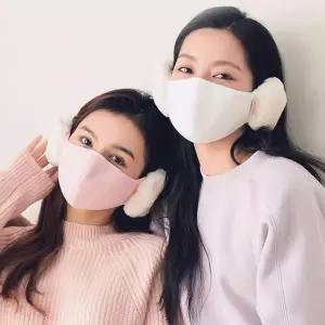 [룽스_65]길이 조절 끈 따뜻한 마스크 털 귀마개 방한