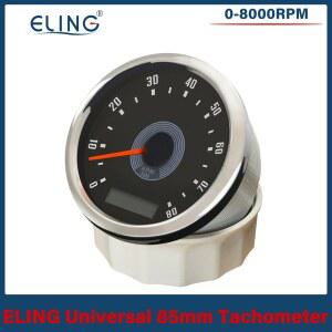 ELING 85MM 타코미터 8000 오토바이용 시간계 24V 백라이트 10000 가능 조절 황색 LED 12V 자동차 적색
