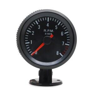 2인치 52MM 자동차 미터 흰색 아날로그 8기통 게이지 자동차용 8000 블랙 케이스 LED 타코미터