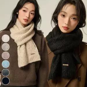 [룽스_65]목도리 혼방 헤링본짜임 니트 니트목도리 머플러