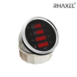 KUS 85MM 자동차 디지털 타코미터 1MPA 압력 백라이트 4IN1 8000 노란색 오일 빨간색 전압계 32V 다기능 수온