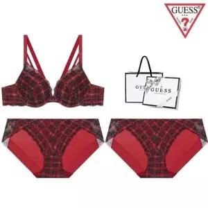 게스 GUESS 선물포장 홀리데이 하트체크 브라1 팬티2 세트 A-D컵 BRBPB12RD 475796