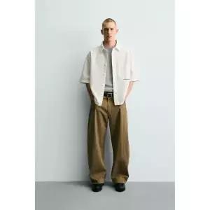 [정품] 자라 셔츠 데일리 남방 데이트룩 출근룩 ZARA 골프 프린트 릴렉스핏 - 화이트 6987/451/250