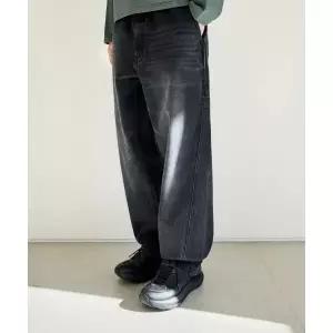 FLUKE 내추럴 커브드 데님 팬츠 블랙 FDP108