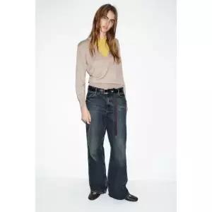 ZARA 자라 울 콤비 스웨터 - 그레이 밍크 5755/008/722 158134