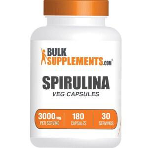 BulkSupplements.com 스피룰리나 캡슐 - 그린 슈퍼푸드 보충제, 스피룰리나 보충제 - , 1회 제공량당 6캡슐, 180개(1팩)