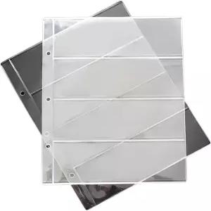우표 청구서 앨범 페이지 컬렉션 홀더 4칸 정리함 PVC 북 시트 디스플레이 보호