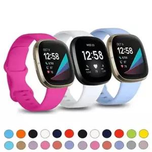 Fitbit Versa 3 시계 밴드 용 실리콘 스트랩 소프트 smartwatch Correa 스포츠 팔찌 Fit bit 4 Sense 2 액