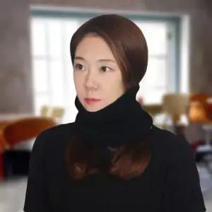 고품질 블랙 니트 넥워머 목도리 (WB7F06E)