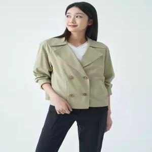 스판 숏 트렌치 코트 LCCAO326_LK