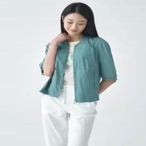 리사이클 메쉬배색 집업 숏 코트 LCCAO421_TE