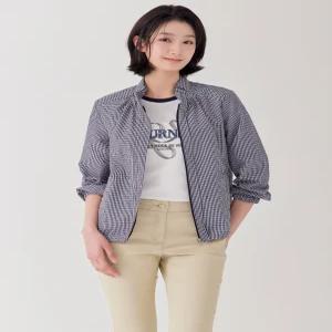 깅엄체크 셔링넥 코트 LCCAP327_NA