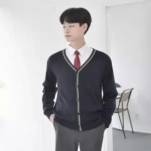 GBM 네이비라인 가디건 (남자) 교복 교복가디건 롱니트가디건 (W972A20)