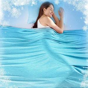 KMUSET 쿨링 블랭킷 던지기 50 x60 뜨거운 잠자는 사람과 밤에 땀을 흘리는 위한 양면 여름 해변용 통기성