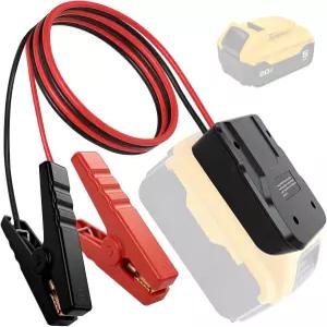 DW 20V 배터리와 호환되는 차량용 점퍼 케이블 12AWG 실리콘 와이어 3.2FT 악어 클립 12V 소형 자동차 점프