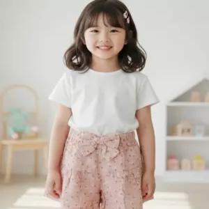 리틀밥독 키즈 여름옷 리본시원 바지 여아 시원한 지지미 소재 큐롯팬츠 M232MWP08