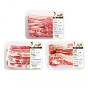 포크밸리 삼겹 1kg +칼집삼겹 1kg +목심 1kg (로스용)