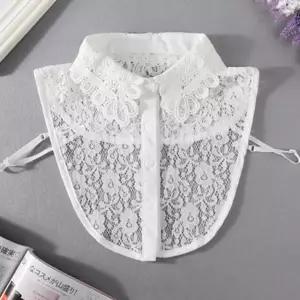펀칭 레이스 페이크카라넥 여자 레이어드 플라워코디 프릴차이나 레이어드코디 (WADEF41)