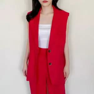 [하프클럽/옷자락]여성 오피스룩 정장 여름 린넨 쿨 나시 롱 베스트
