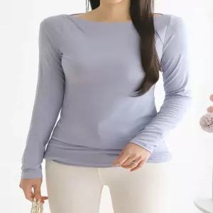 보트넥 심플 레이온 티셔츠_M2602TS015A