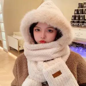 2컬러 겨울 따뜻한 소프트 후드목도리 넥워머 머플러 후드