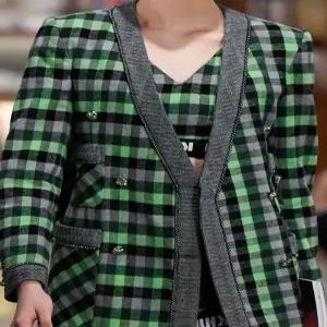 [곽현주컬렉션] 체크 패턴 뷔스티에 (GREEN)
