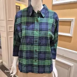 [하프클럽/BCBG]BCBG 비씨비지 여름25 버진 체크 블라우스 B5M6B450