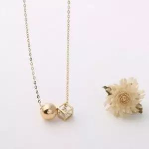 체인목걸이 GOLD 볼 큐브 금 체인 목걸이 14K 7mm