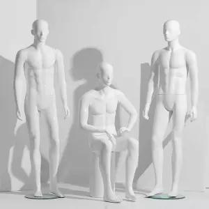 남자 남성 전신 마네킹 옷가게 매장 피팅 앉는 자세