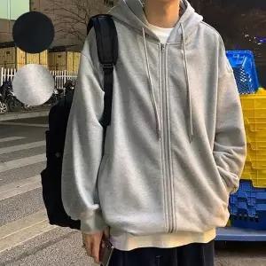 캐주얼 후두 기모 집업 점퍼 남자 데일리 루즈핏 코디 남성점퍼 후드집업 (WB781CA)