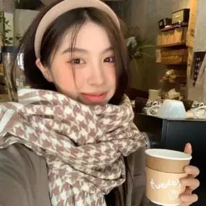 커플목도리 겨울 베이직 하운드 체크 니트 양면 목도리 머플러